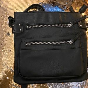Black leather crossbody